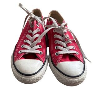 Converse Chuck Taylor All‎ Star Low Top Sneakers Red Canvas Mens 5 Womens 7